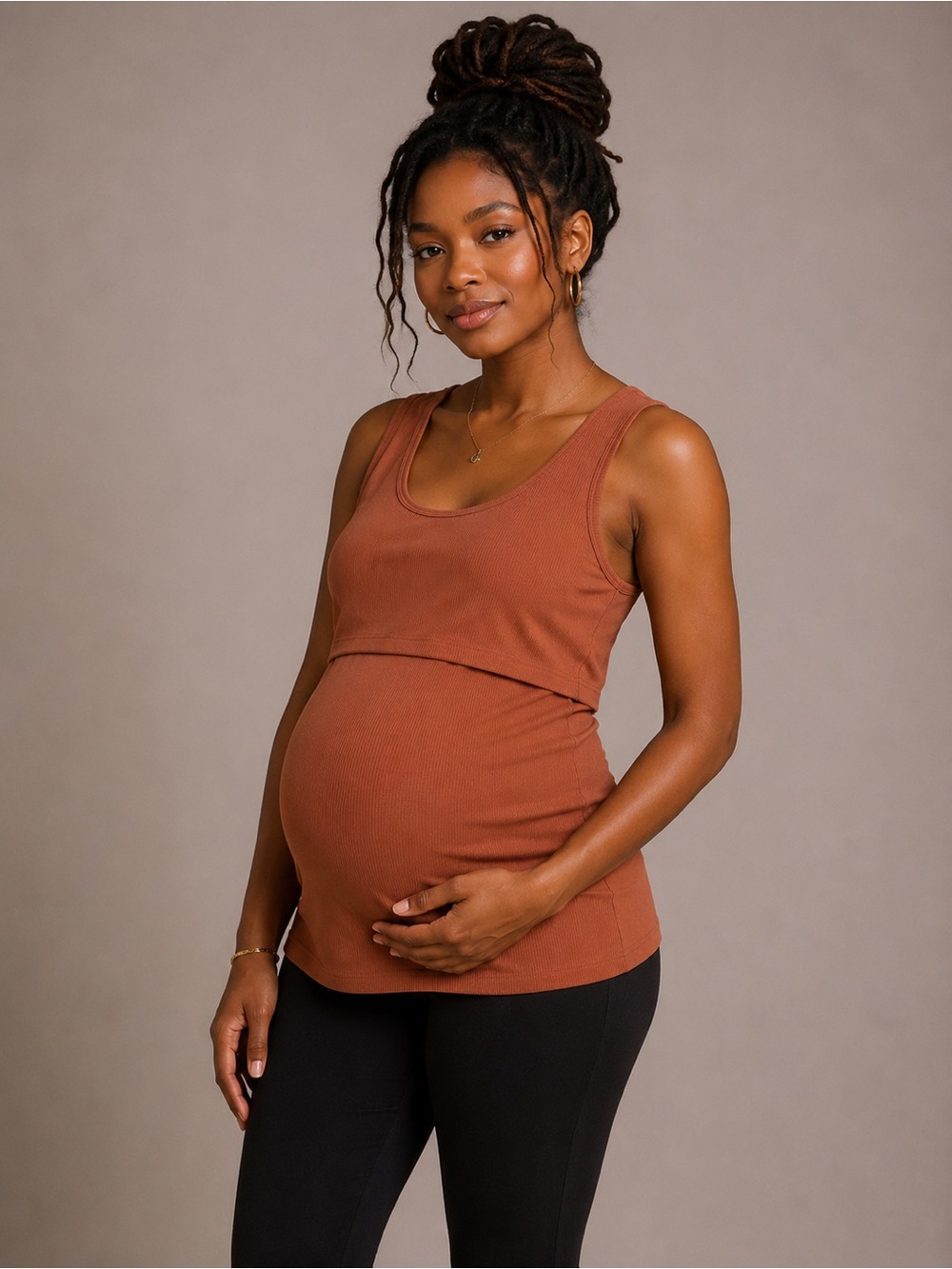 Latched Mama Rust Scoop Nursing Tank Size Medium